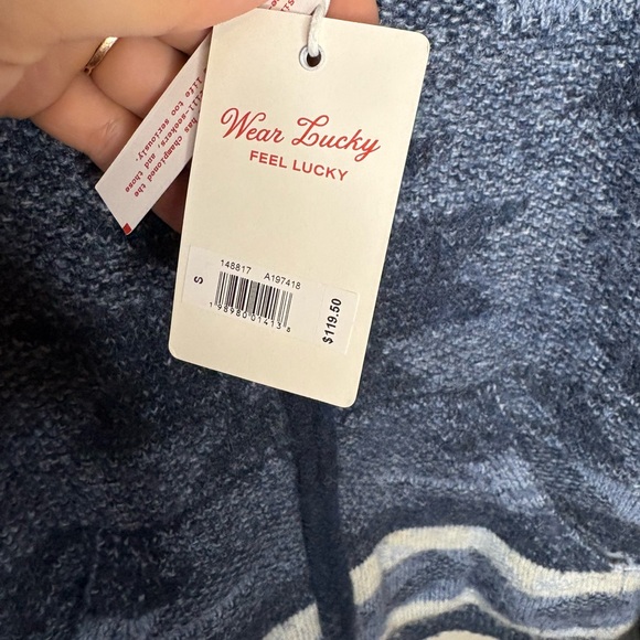 Lucky Brand Navy and Cream Knit Sweater - Picture 3 of 4